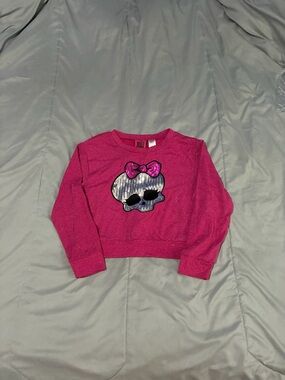 monster high Hot Pink Sequin Skull Sweatshirt